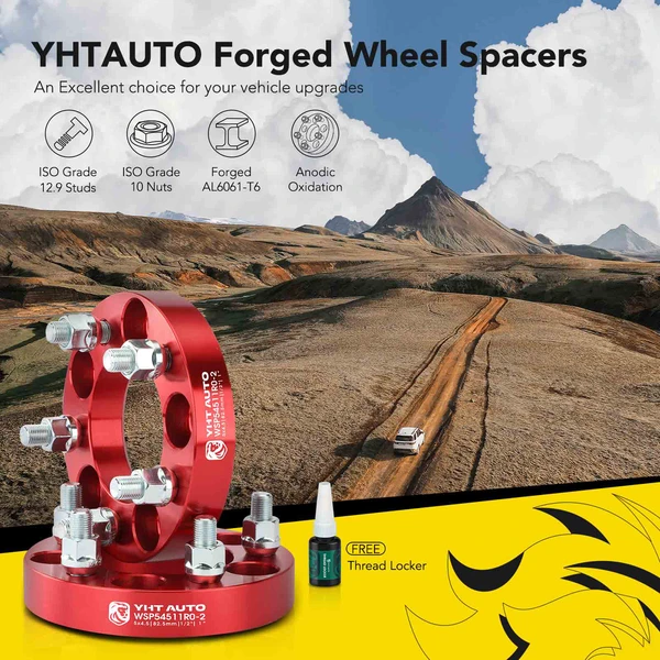 2 Pcs 1 inch Red 5x4.5 to 5x4.5 inches Wheel Spacers 0.5 inch x 20 82.5mm for 2002-2013 Jeep Liberty