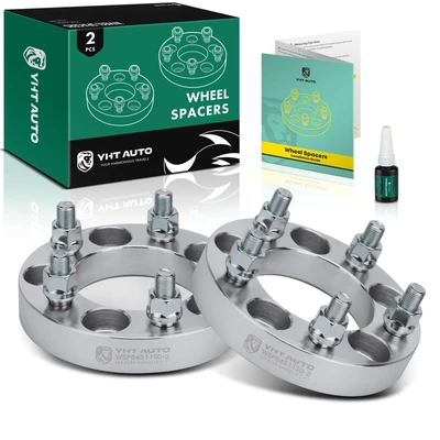 2 Pcs 1 inch Silver 5x4.5 to 5x4.5 inches Wheel Spacers 0.5 inch x 20 82.5mm