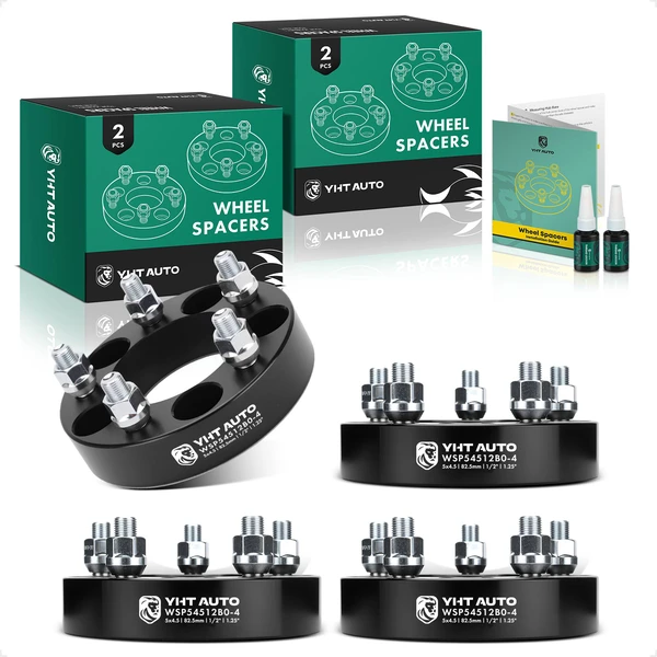 4 Pcs 1.25 inches Black 5x4.5 to 5x4.5 inches Wheel Spacers 0.5 Inches x 20 82.5mm for 1992-2010 Mercury Grand Marquis