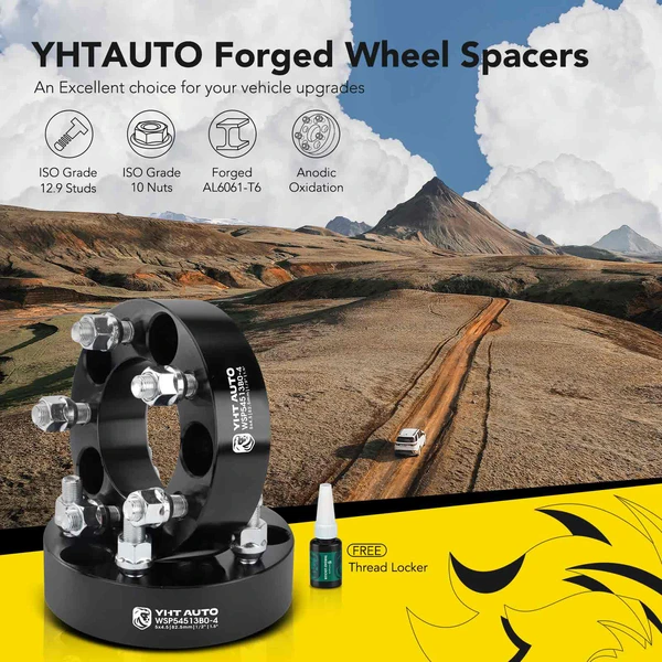 4 Pcs 1.5 inches Black 5x4.5 to 5x4.5 inches Wheel Spacers 0.5 inch x 20 82.5mm for 1974 Ford Galaxie 500