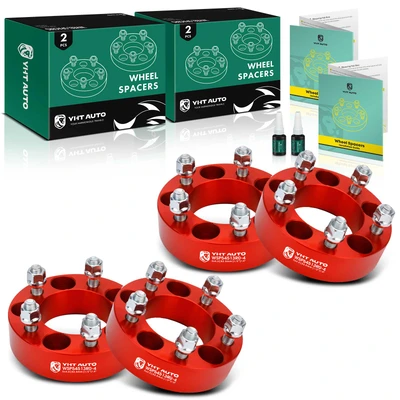 4 Pcs 1.5 inches Red 5x4.5 to 5x4.5 inches Wheel Spacers 0.5 inch x 20 82.5mm