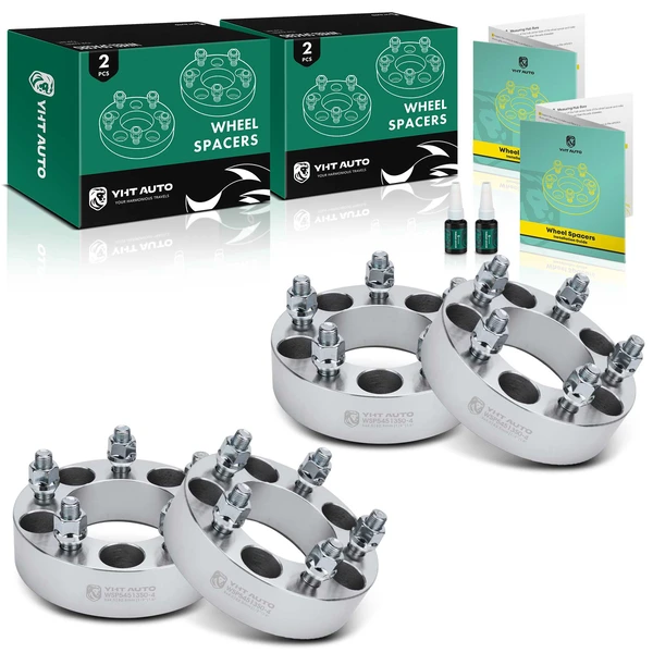 4 Pcs 1.5 inches Silver 5x4.5 to 5x4.5 inches Wheel Spacers 0.5 inch x 20 82.5mm for 1965-1968 1994-2014 Ford Mustang