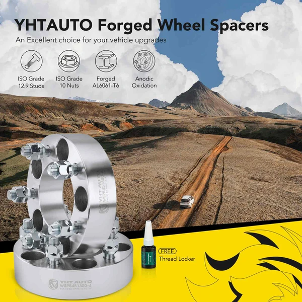 4 Pcs 1.5 inches Silver 5x4.5 to 5x4.5 inches Wheel Spacers 0.5 inch x 20 82.5mm for 1965-1968 1994-2014 Ford Mustang