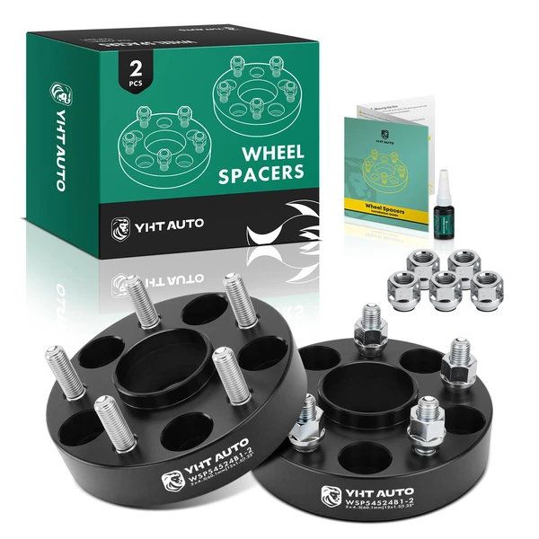 2 Pcs 1.25 inches Black 5x4.5 to 5x4.5 inches Wheel Spacers M12x1.5 60.1mm for 2011-2016 Scion tC