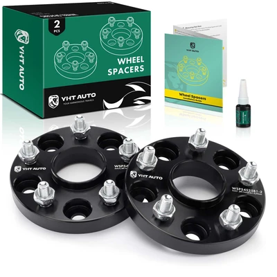 2 Pcs 0.79 inch Black 5x4.5 to 5x4.5 inches Wheel Spacers M12x1.5 60.1mm