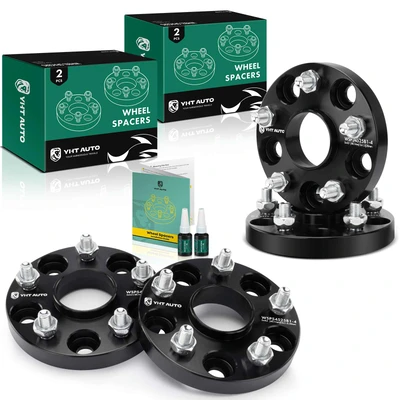 4 Pcs 0.79 inch Black 5x4.5 to 5x4.5 inches Wheel Spacers M12x1.5 60.1mm