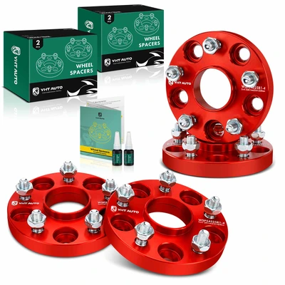 4 Pcs 0.79 inch Red 5x4.5 to 5x4.5 inches Wheel Spacers M12x1.5 60.1mm