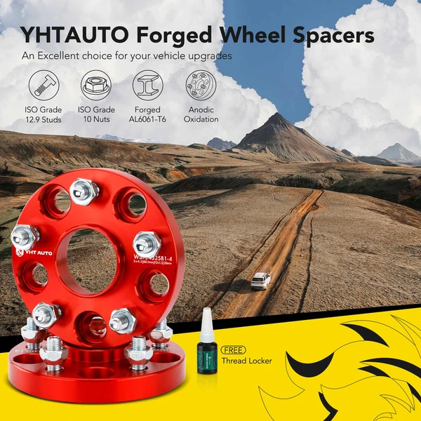 4 Pcs 0.79 inch Red 5x4.5 to 5x4.5 inches Wheel Spacers M12x1.5 60.1mm for 2008-2015 Scion xB