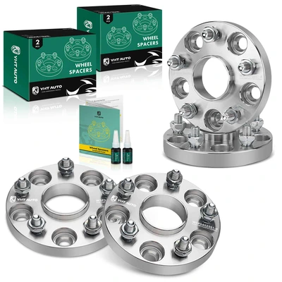 4 Pcs 0.79 inch Silver 5x4.5 to 5x4.5 inches Wheel Spacers M12x1.5 60.1mm
