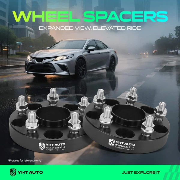 4 Pcs 1 inches Black 5x4.5 to 5x4.5 inches Wheel Spacers M12x1.5 64.1mm for 2003-2011 Honda Element