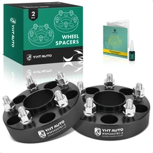 2 Pcs 1.25 inches Black 5x4.5 to 5x4.5 inches Wheel Spacers M12x1.5 64.1mm