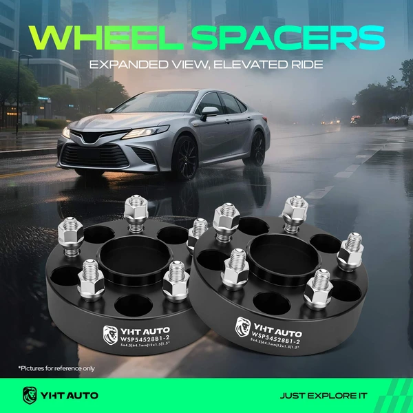 2 Pcs 1.5 inches Black 5x4.5 to 5x4.5 inches Wheel Spacers M12x1.5 64.1mm for 1995-2004 Honda Odyssey