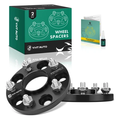 2 Pcs 0.59 inches Black 5x4.5 to 5x4.5 inches Wheel Spacers M12x1.5 64.1mm