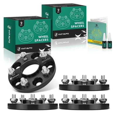 4 Pcs 0.59 inches Black 5x4.5 to 5x4.5 inches Wheel Spacers M12x1.5 64.1mm