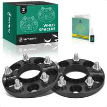 2 Pcs 0.59 inch Black 5x4.5 to 5x4.5 inches Wheel Spacers M12x1.25 66.1mm