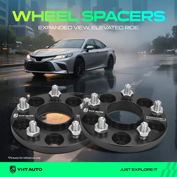 2 Pcs 0.59 inch Black 5x4.5 to 5x4.5 inches Wheel Spacers M12x1.25 66.1mm for 2016-2022 Nissan Rogue