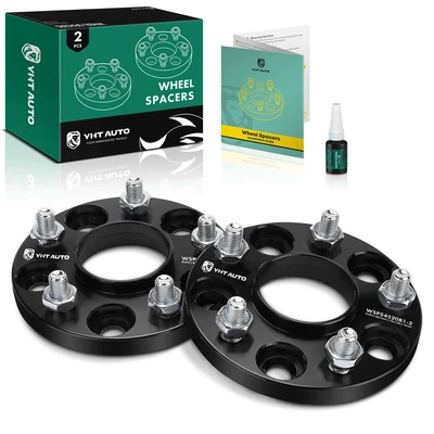 2 Pcs 0.59 inch Black 5x4.5 to 5x4.5 inches Wheel Spacers M12x1.25 66.1mm