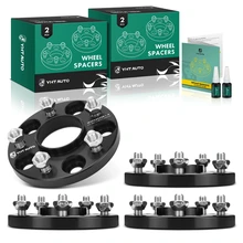 4 Pcs 0.59 inch Black 5x4.5 to 5x4.5 inches Wheel Spacers M12x1.25 66.1mm