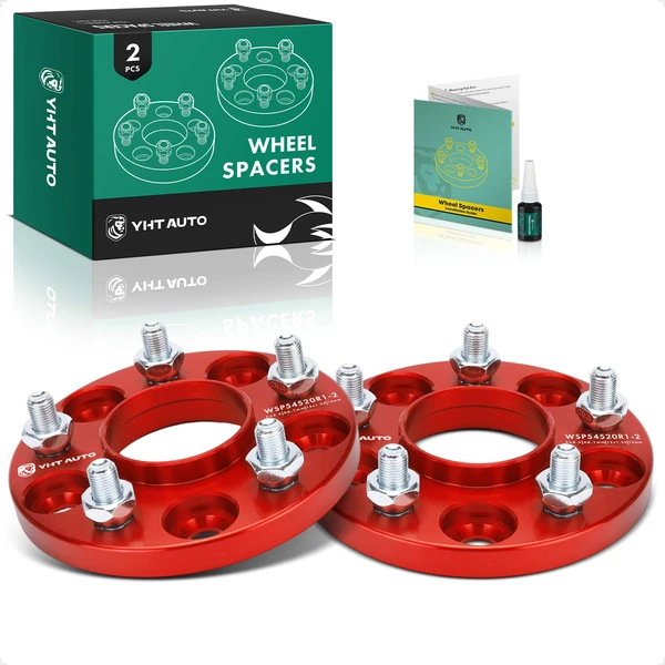 2 Pcs 0.59 inch Red 5x4.5 to 5x4.5 inches Wheel Spacers M12x1.25 66.1mm for 2013 INFINITI FX37