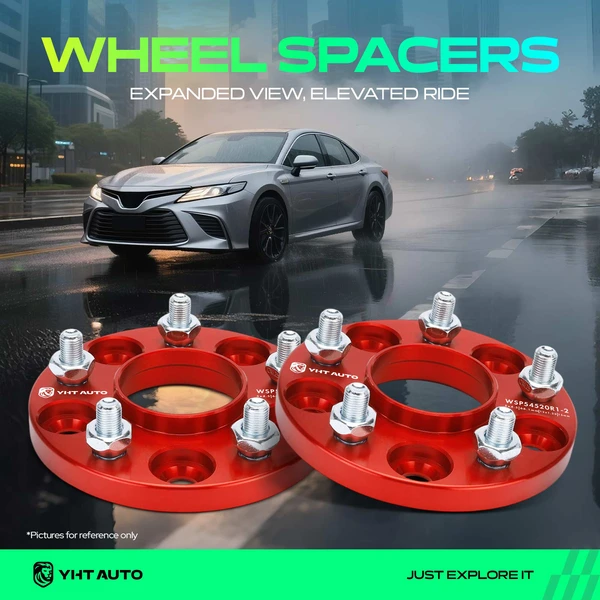 2 Pcs 0.59 inch Red 5x4.5 to 5x4.5 inches Wheel Spacers M12x1.25 66.1mm for 2013 INFINITI FX37