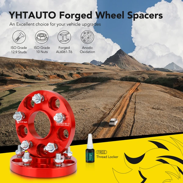 2 Pcs 0.79 inch Red 5x4.5 to 5x4.5 inches Wheel Spacers M12x1.25 66.1mm for 2009-2015 Nissan GT-R