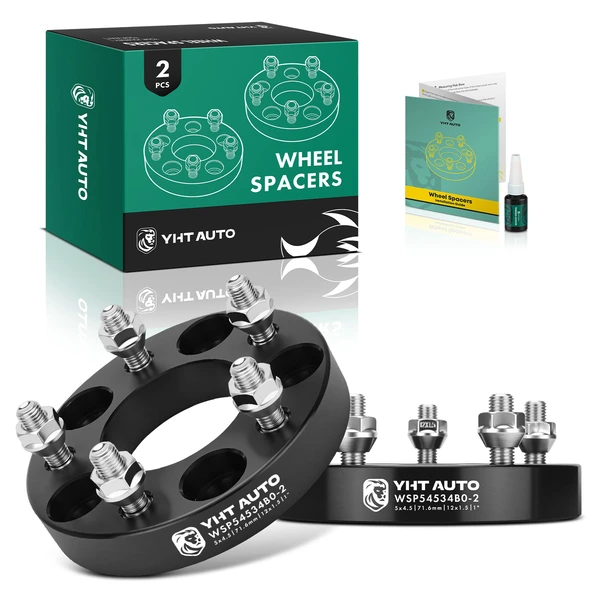 2 Pcs 1 inches Black 5x4.5 to 5x4.5 inches Wheel Spacers M12x1.5 71.6mm for 1993-2019 Jeep Grand Cherokee