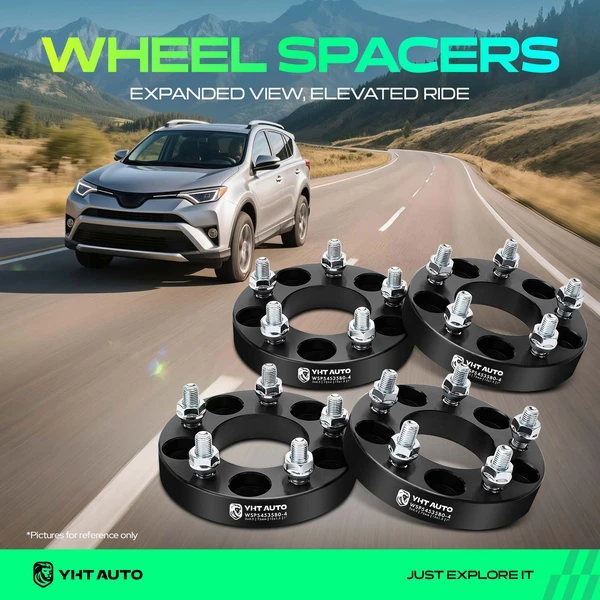 4 Pcs 1 inches Black 5x4.5 to 5x4.5 inches Wheel Spacers M12x1.5 73mm for 1999-2008 Toyota Solara