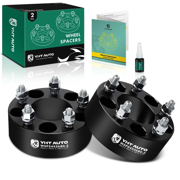 2 Pcs 2 inches Black 5x4.5 to 5x4.5 inches Wheel Spacers M12x1.5 73mm for 1995-2004 Honda Odyssey