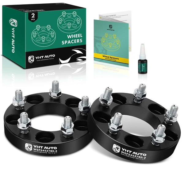 2 Pcs 1 inch Black 5x4.5 to 5x4.5 inches Wheel Spacers M12x1.5 82.5mm for 1995-2000 2008-2014 Dodge Avenger