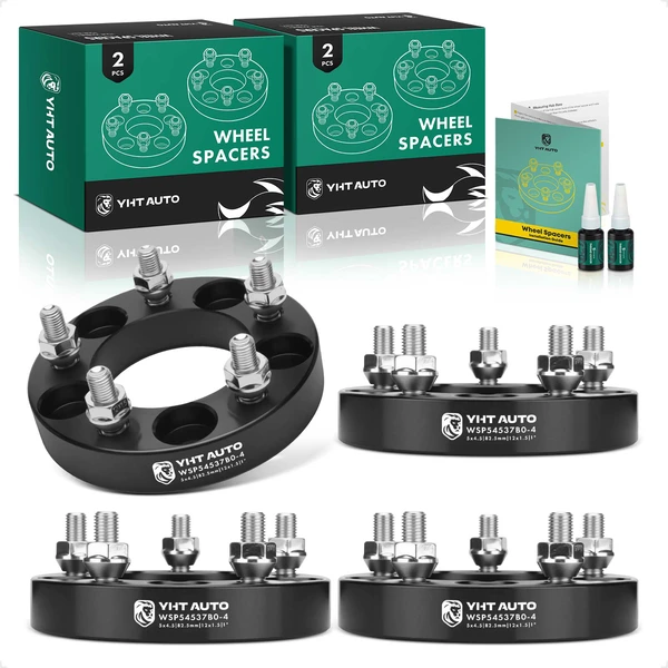 4 Pcs 1 inch Black 5x4.5 to 5x4.5 inches Wheel Spacers M12x1.5 82.5mm for 1998-2003 2005 2007-2008 2010-2011 Honda CR-V