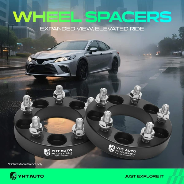 4 Pcs 1 inch Black 5x4.5 to 5x4.5 inches Wheel Spacers M12x1.5 82.5mm for 1998-2003 2005 2007-2008 2010-2011 Honda CR-V