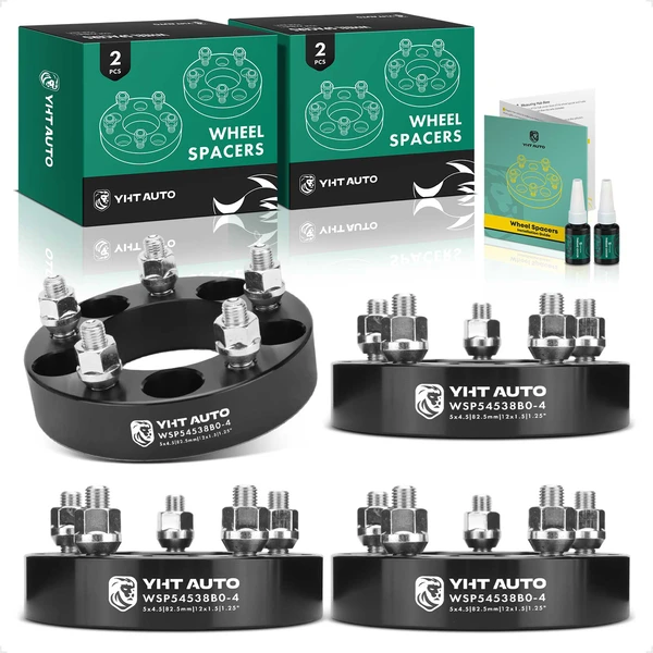 4 Pcs 1.25 inches Black 5x4.5 to 5x4.5 inches Wheel Spacers M12x1.5 82.5mm for 1995-2005 2007-2010 Chrysler Sebring