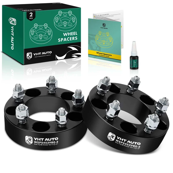 2 Pcs 1.5 inches Black 5x4.5 to 5x4.5 inches Wheel Spacers M12x1.5 82.5mm for 2003-2011 Mazda 6