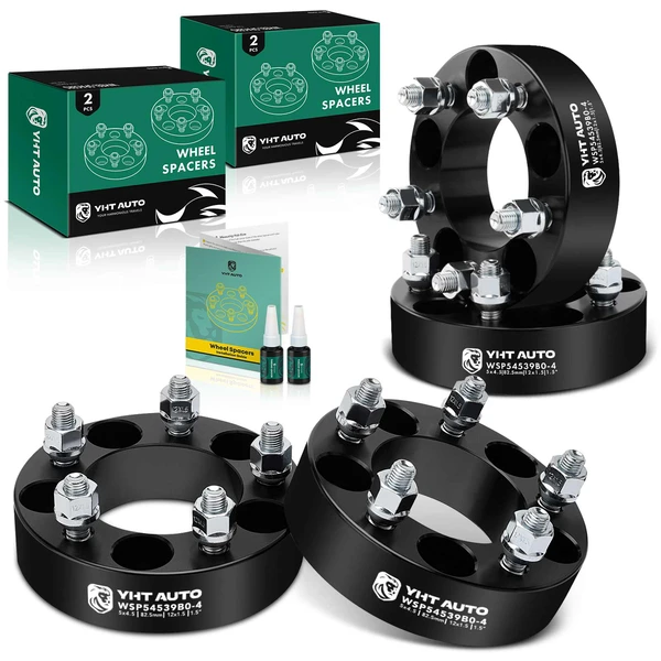 4 Pcs 1.5 inches Black 5x4.5 to 5x4.5 inches Wheel Spacers M12x1.5 82.5mm for 2007-2012 Mazda MX-5 Miata