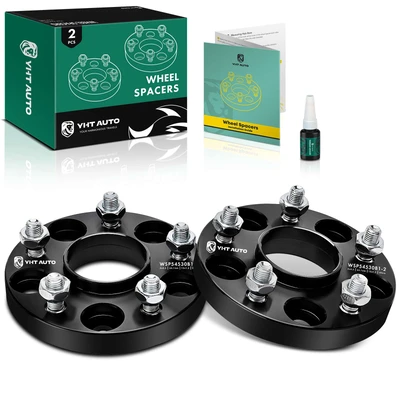 2 Pcs 0.79 inches Black 5x4.5 to 5x4.5 inches Wheel Spacers M12x1.5 64.1mm