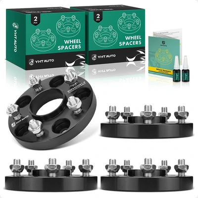 4 Pcs 0.79 inches Black 5x4.5 to 5x4.5 inches Wheel Spacers M12x1.5 64.1mm