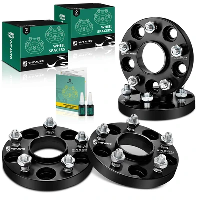 4 Pcs 0.79 inches Black 5x4.5 to 5x4.5 inches Wheel Spacers M12x1.5 64.1mm