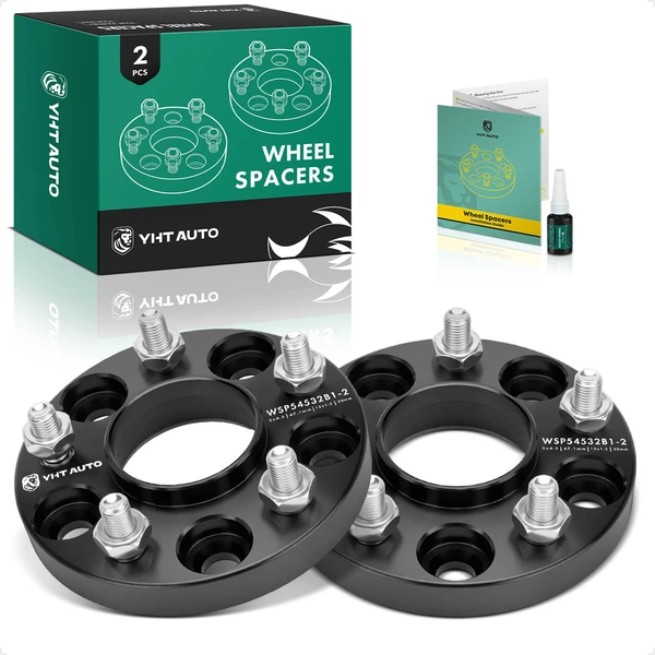 2 Pcs 0.79 inches Black 5x4.5 to 5x4.5 inches Wheel Spacers M12x1.5 67.1mm for 2007-2022 Mazda CX-9