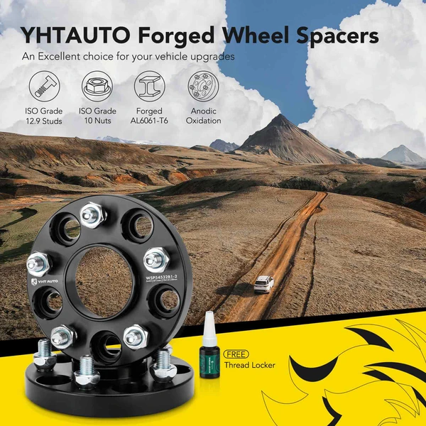 2 Pcs 0.79 inches Black 5x4.5 to 5x4.5 inches Wheel Spacers M12x1.5 67.1mm for 2001-2022 Hyundai Santa Fe