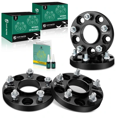 4 Pcs 0.79 inches Black 5x4.5 to 5x4.5 inches Wheel Spacers M12x1.5 67.1mm