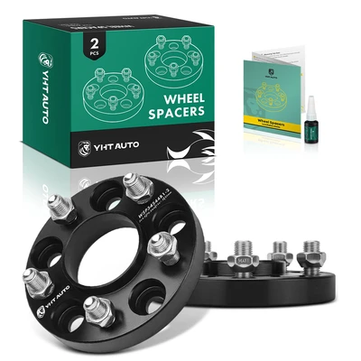 2 Pcs 0.79 inch Black 5x4.5 to 5x4.5 inches Wheel Spacers M14x1.5 70.5mm