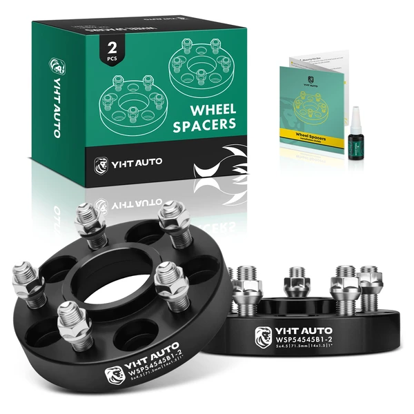 2 Pcs 1 inch Black 5x4.5 to 5x4.5 inches Wheel Spacers M14x1.5 71.5mm for 2006-2023 Dodge Charger