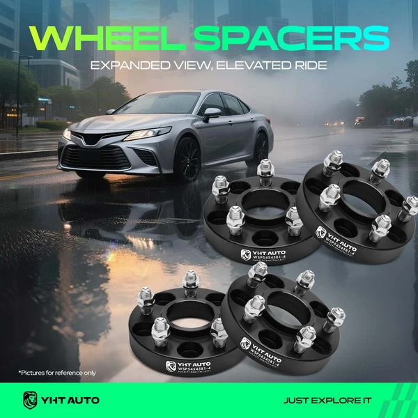 4 Pcs 1 inch Black 5x4.5 to 5x4.5 inches Wheel Spacers M14x1.5 71.5mm for Dodge Challenger