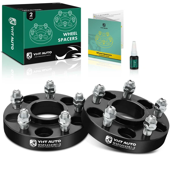 2 Pcs 1.25 inches Black 5x4.5 to 5x4.5 inches Wheel Spacers M14x1.5 71.5mm for 2006-2023 Dodge Charger