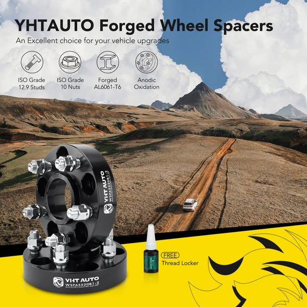 2 Pcs 1.25 inches Black 5x4.5 to 5x4.5 inches Wheel Spacers M14x1.5 71.5mm for 2006-2023 Dodge Charger