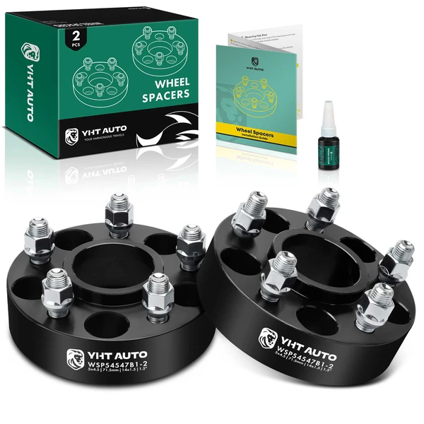 2 Pcs 1.5 inches Black 5x4.5 to 5x4.5 inches Wheel Spacers M14x1.5 71.5mm for 2006-2023 Dodge Charger