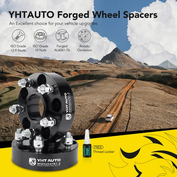 2 Pcs 1.5 inches Black 5x4.5 to 5x4.5 inches Wheel Spacers M14x1.5 71.5mm for 2006-2023 Dodge Charger