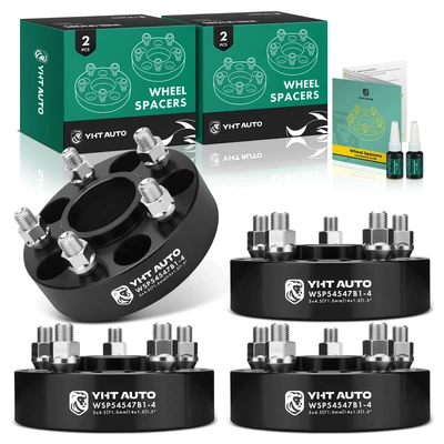 4 Pcs 1.5 inches Black 5x4.5 to 5x4.5 inches Wheel Spacers M14x1.5 71.5mm