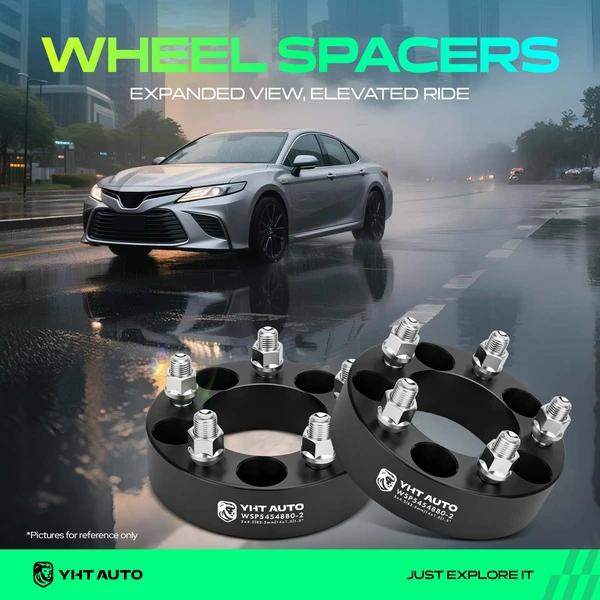 2 Pcs 1.5 inches Black 5x4.5 to 5x4.5 inches Wheel Spacers M14x1.5 82.5mm for 2006-2019 Maserati Quattroporte