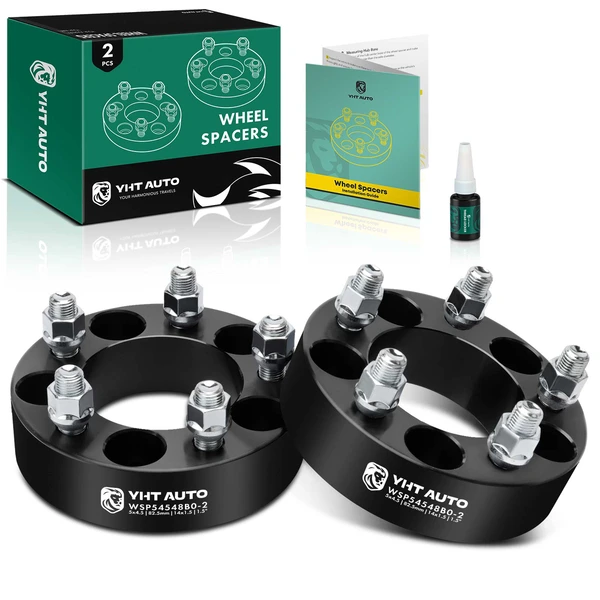 2 Pcs 1.5 inches Black 5x4.5 to 5x4.5 inches Wheel Spacers M14x1.5 82.5mm for 2019 Ferrari 488 Pista